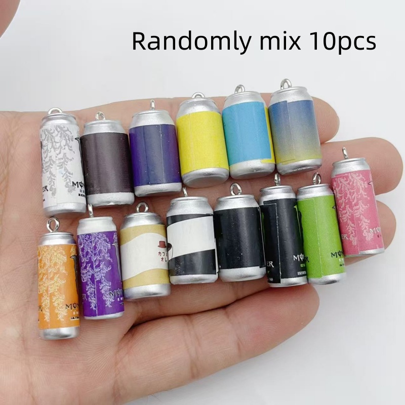 Resin Art Earrings - 10 Adet Mini Simülasyon İçecek Kutusu