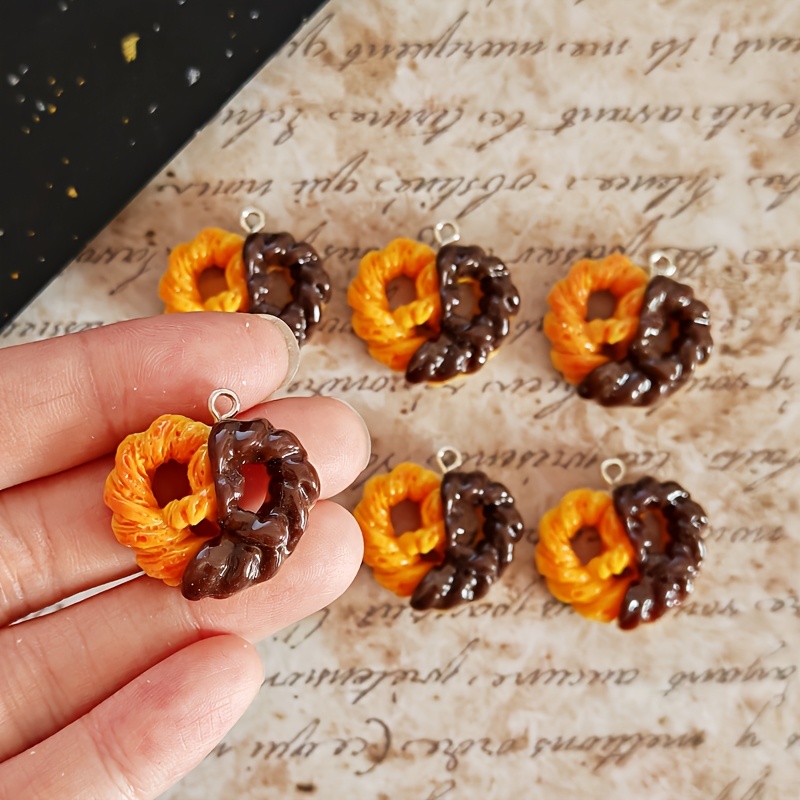 Resin Art Earrings - 6 adet simülasyon kalp çikolata reçine
