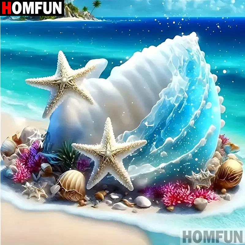 Resin Art Beach - HOMFUN Diy 5d Elmas Boyama 