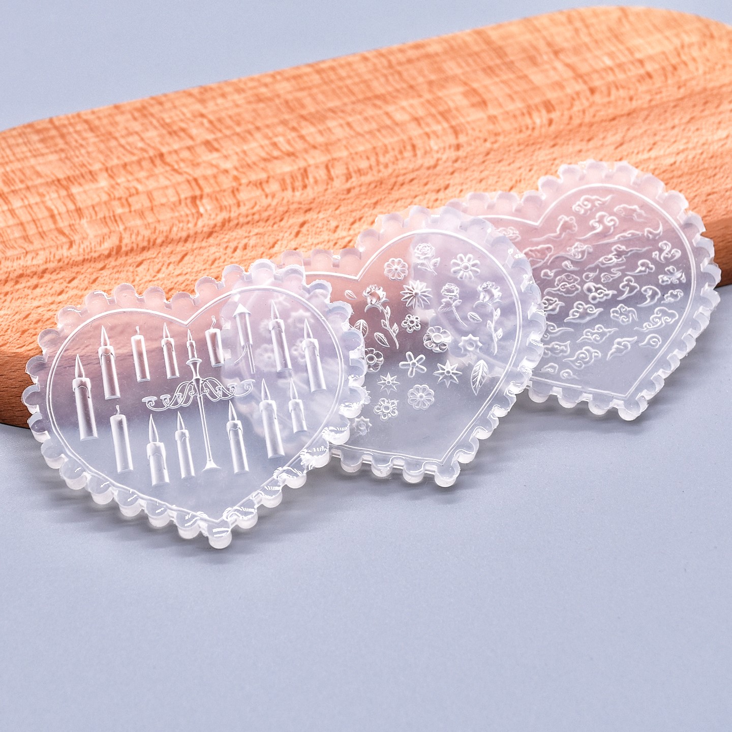 Resin Art Design - Mini Silikon Kalıp, Çiçek Bulut Mum