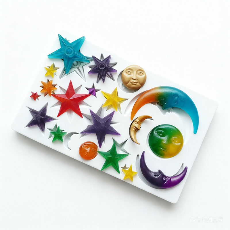 Resin Art Things - Güneş Yüzü Ay Yıldızlar Polimer Kil