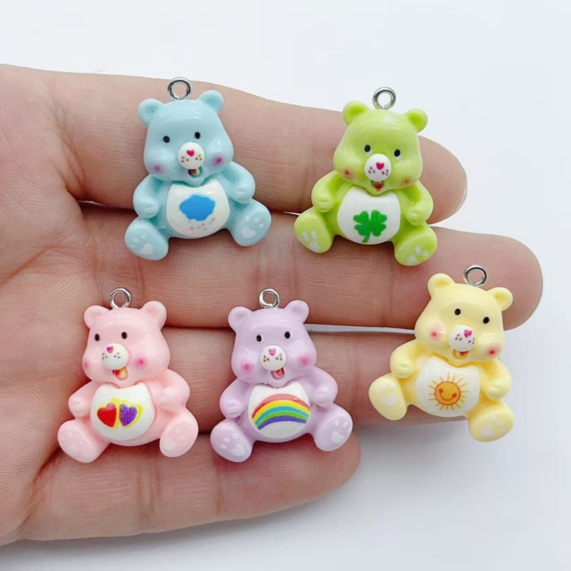 Resin Art Earrings - 10 adet karikatür hayvan figürlü kolye