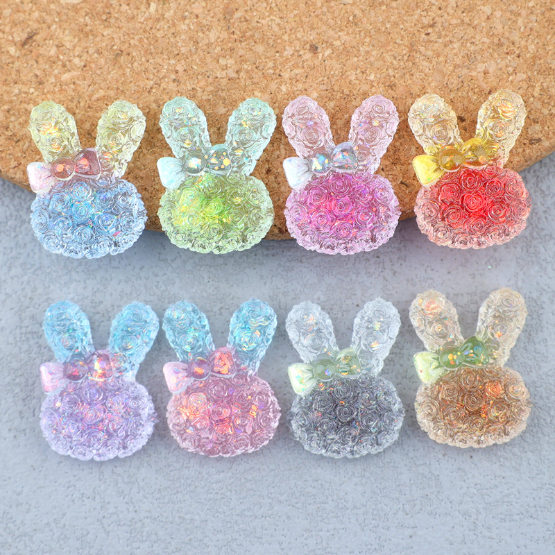 Resin Art Things - 5 adet 18*25mm ışıklı degrade tavşan