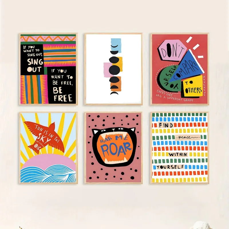 Resin Art Quotes - Bohem Tarzı Renkli Poster, Kendine Bakım