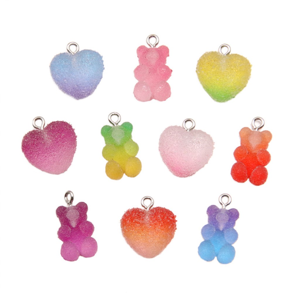 Resin Art Earrings - 20 adet degrade renk şeker reçine