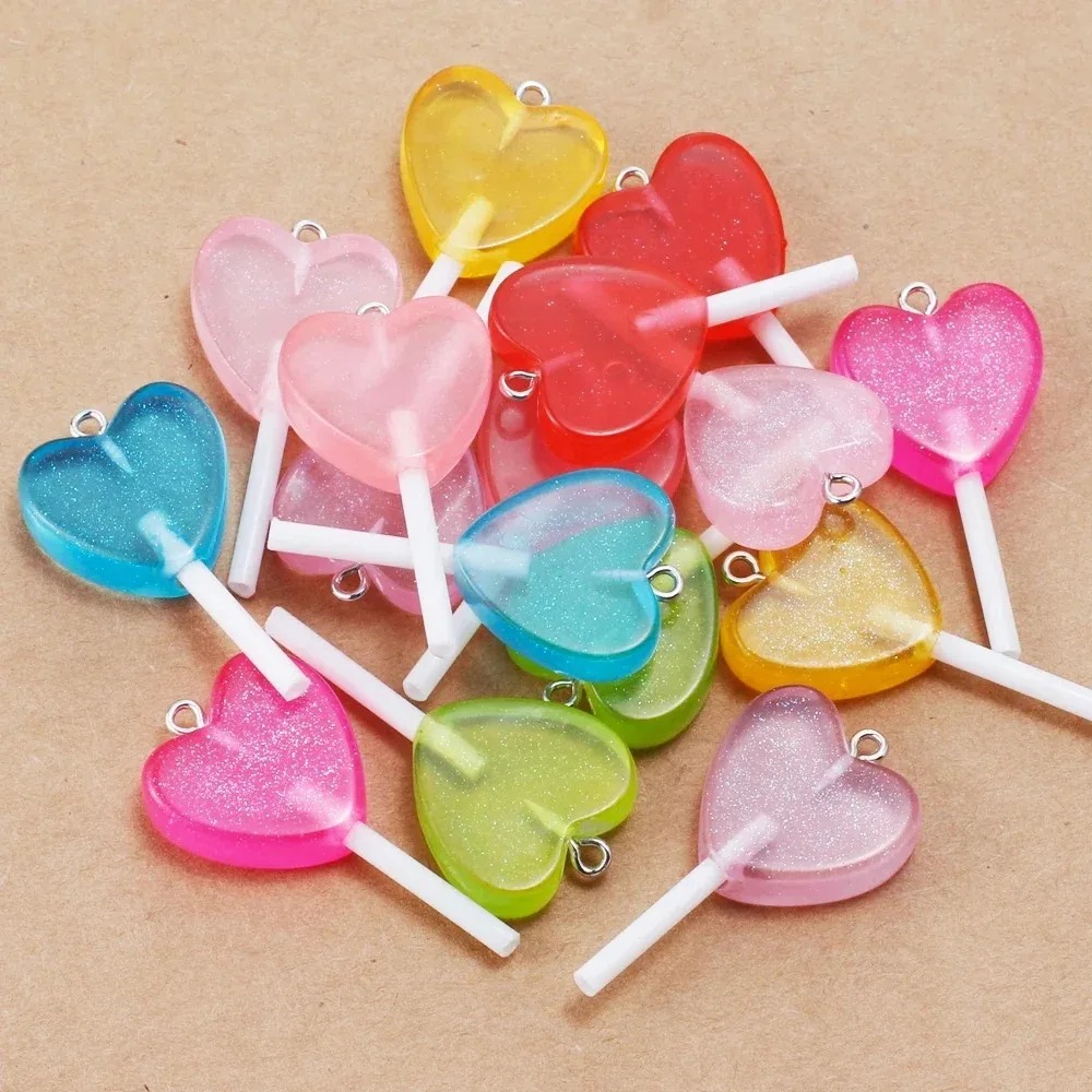 Resin Art Kits For Adults - 10 Adet Kawaii Işıltılı Kalp Şeklinde