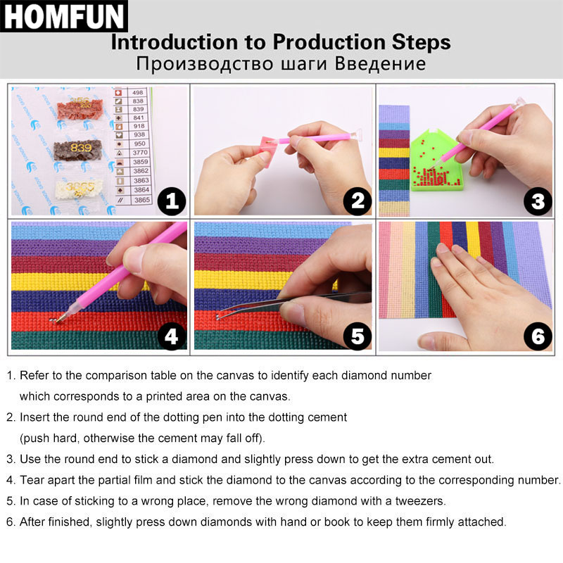 HOMFUN Diy 5d Elmas Boyama 