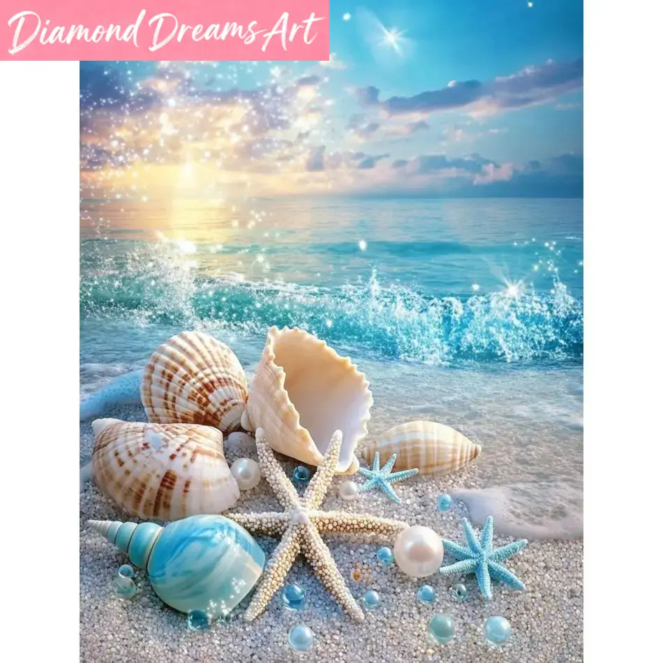 Çerçevesiz, Plaj Kabuğu Elmas  - Resin Art Beach incelemesi ve fiyatı