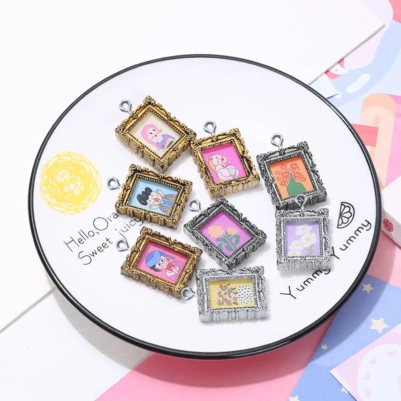 10 adet Flatback Cabochon Vint - Resin Art Earrings incelemesi ve fiyatı