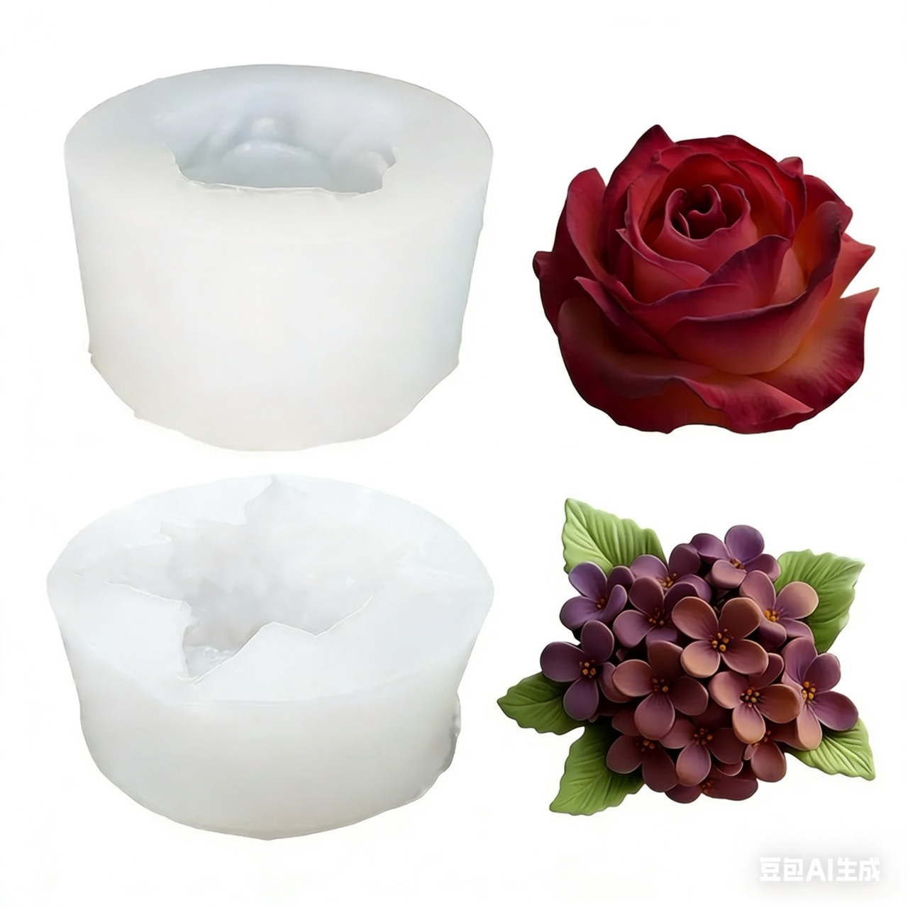 2 Adet 3D Gül Leylak Çiçeği Si - Resin Art Design incelemesi ve fiyatı